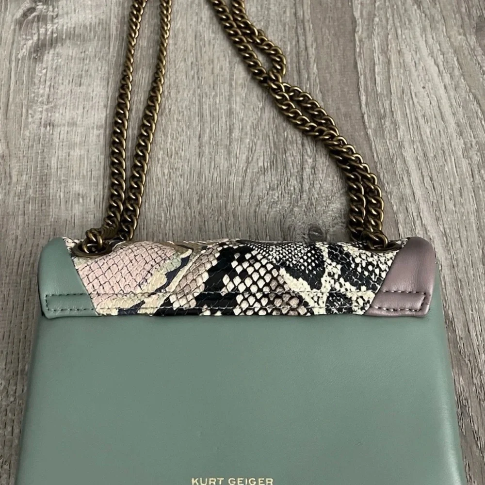 Kurt Geiger Mini Kensington X Multicolor Snake Print Shoulder Bag - Picture 4 of 11
